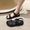 2025 Sommer neue dicksohlige weichsohlige lässige Muffin-Sandalen Studentin vielseitiger Rock Retro Damen-Sandalen