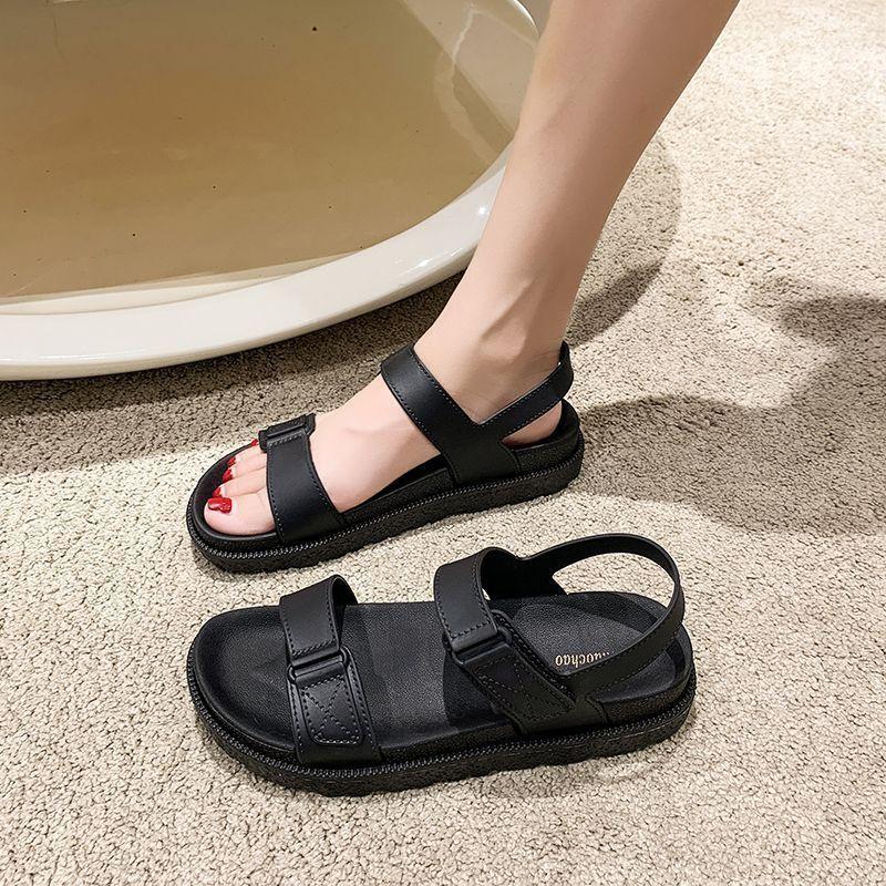 2025 Sommer neue dicksohlige weichsohlige lässige Muffin-Sandalen Studentin vielseitiger Rock Retro Damen-Sandalen