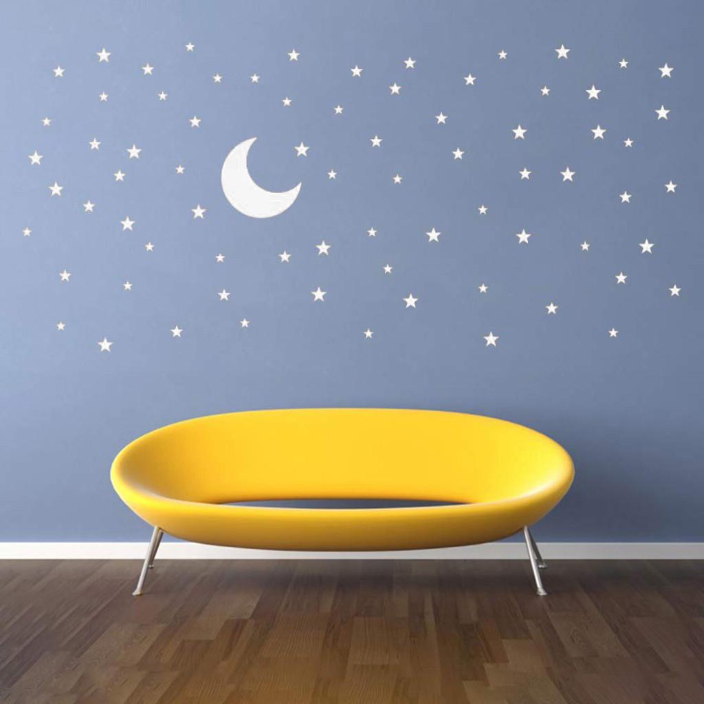 Moon Stickers And Stars Wall Decal Vinyl For Kids Boy Girls Baby Room ...