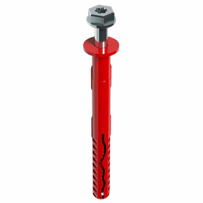 Cheville pour cadre - TOX - 62101631 - 50 pièces - Rouge - Profondeur d'ancrage 70 mm