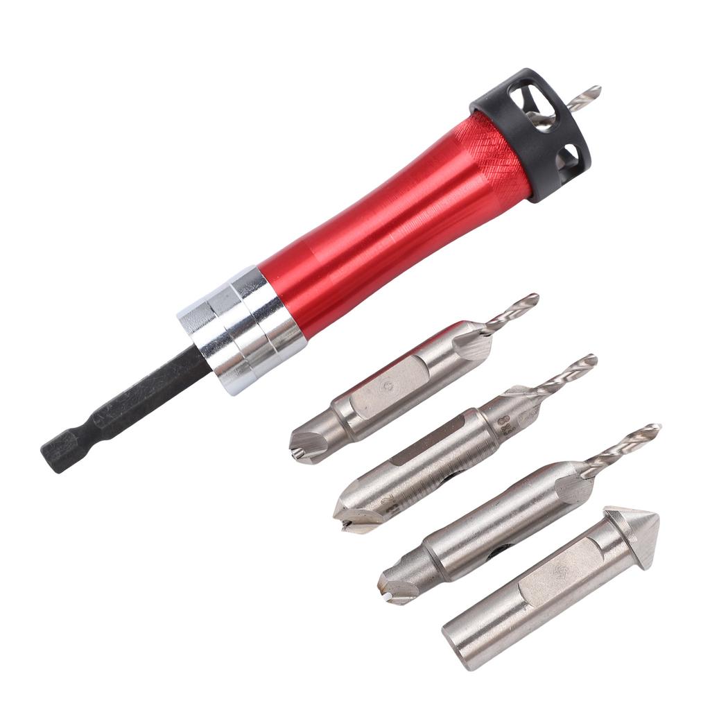 Countersink Drill Bit Set with Depth Stop 1Celsius4 Inch Hex Shank Counter Sink Drill Bits with Chamfer Bit for Woodworking