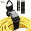 45cm Black Adjustable Extension Cord Organizer with 3-Axis Buckle - Heavy-Duty Storage Strap for Workshop & Garage Organization