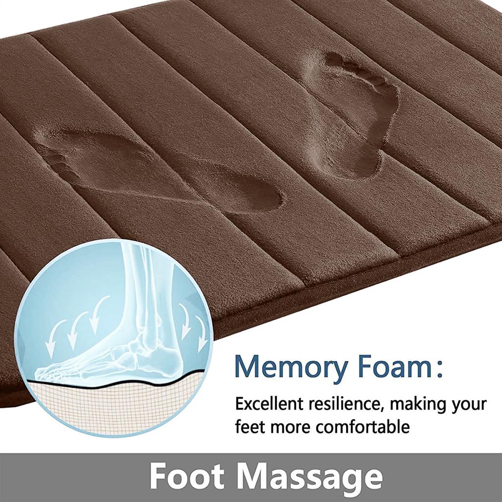 1/2/3Pieces Memory Foam Bathroom Mat Set Non-slip Bath Mat Super Absorbent Water Bathroom Floor Mat Machine Washable Toilet Rug