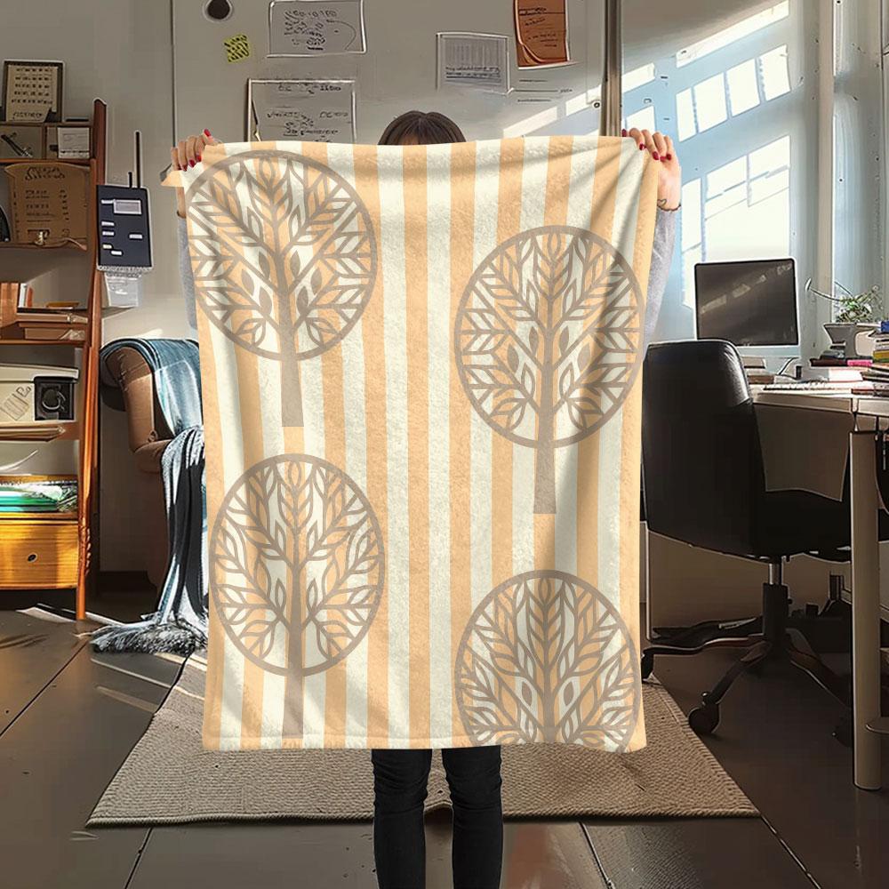 1PC Tree Graphic Print Flannel Blanket High quality All Seasons for Home Decor Warmth and Comfort Christmas Gifts Birthday Present
