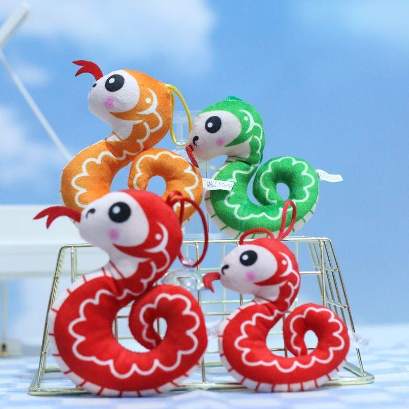 Adorable Plush Snake Keychain Cute And Creative Cartoon Animal Toy For Bags And Keys