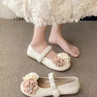Nische Feenwind flacher Mund einzelne Schuhe Mary Jane Damenschuhe Frühling neu Retro Blumen sanfte Abendschuhe