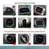 20pcs Chrome Plated PVC Car Interior Air Vent Outlet Decoration Trim Strip, DIY Car Decoration Strip Suitable for All Straight Vent Outlets