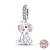 Charm Copper Pink Baby Elephant Pendants Charm Fit Original Charms Bracelet Necklace Beads Diy Jewerlry Accessories