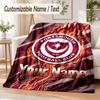 Custom Text Flannel Blanket Portsmouth FC Print Warm Cozy Blanket Home Sofa Bedding