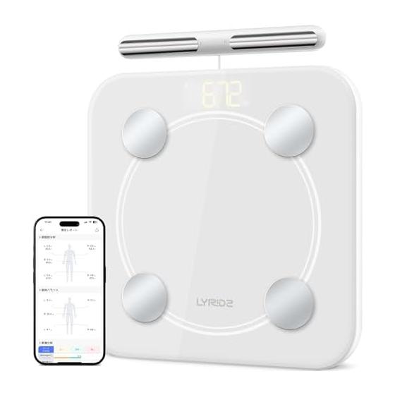 Lyridz Weight Scale, Smartphone Linked, Body Composition Meter, Part-specific Body Composition Meter, 8 Electrodes, High Accuracy, Body Fat Meter, 47