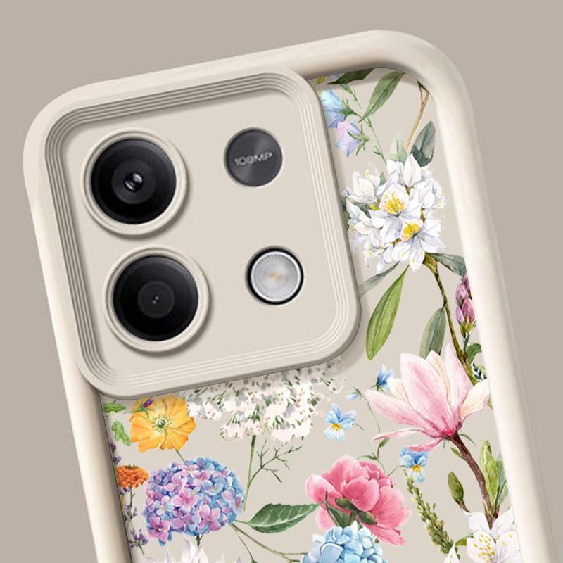 Hülle mit Hortensien-Blumenmuster für Xiaomi Poco X6 X5 13t 11t Pro Redmi Note 13 12 11 10 Pro Stoßfeste Schutzhülle aus weichem Silikon mit weichem Objektiv