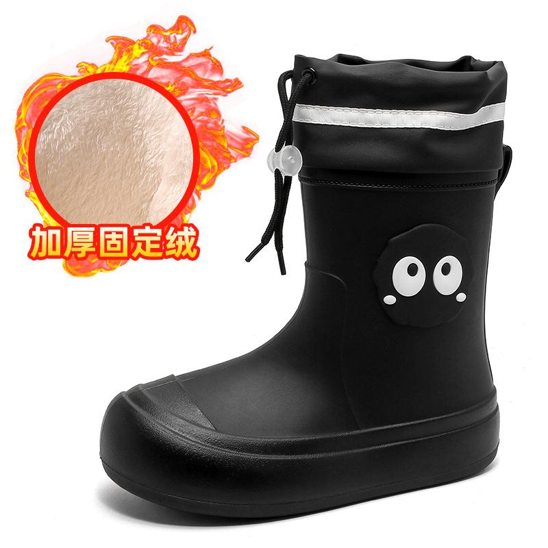 Rain shoes women's new cartoon rain boots adult medium tube water boots wear non-slip student water shoes thermal rubber shoes