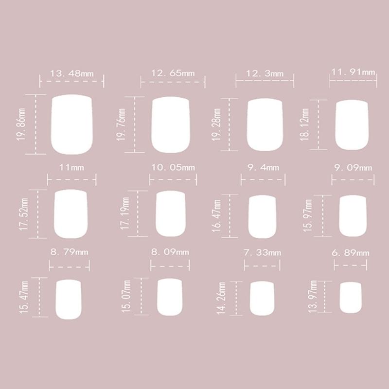 Omber Pink Press On Nail Short Square Gradient Natural Fake Nail Glossy Full Cover False Nail for Women Girls Gifts