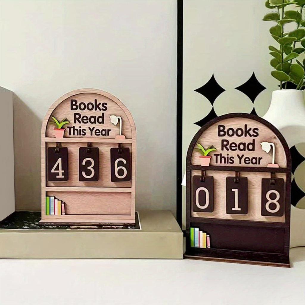 Wooden Reading Counter, Reading Book, Statistician, Desktop Decoration Gift