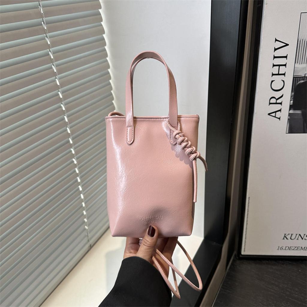 Mini Umhängetasche aus PU-Leder für Damen Koreanische Mode Schultertaschen Damen Einfache Retro Handtaschen Handy Geldbörsen Beutel