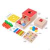 Object Permanence Box Color Shape Sorting Learning Carrot Harvest Matching Game 4 in 1 Wooden Toys