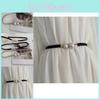 Stylish Women's Waist Belt Versatile Pu Leather Pearl Buckle Fashion Accessory