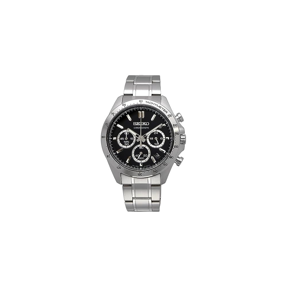 Seiko Chronograph Quartz Men's Watch SBTR013 Black 1/5 Second Timing Water Resistant