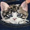 Thermoadhesive Pocket Cat Applique DIY Animal Applique Patches  for Jeans/Jacket
