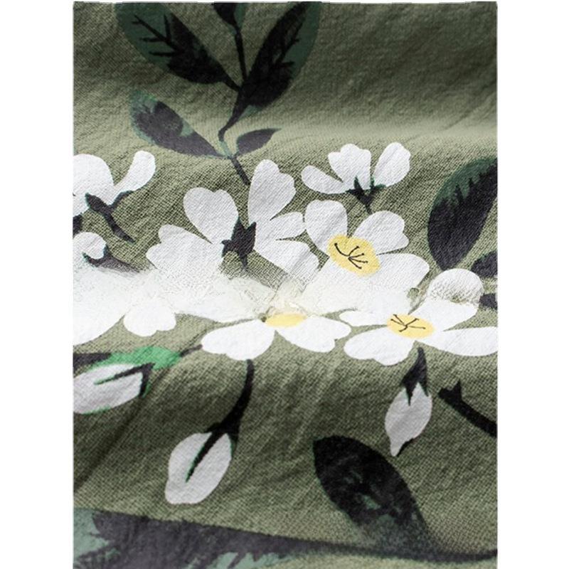 2022 European and American Cotton Linen Sleeveless Round Neck Printed Vest Dress for Women.