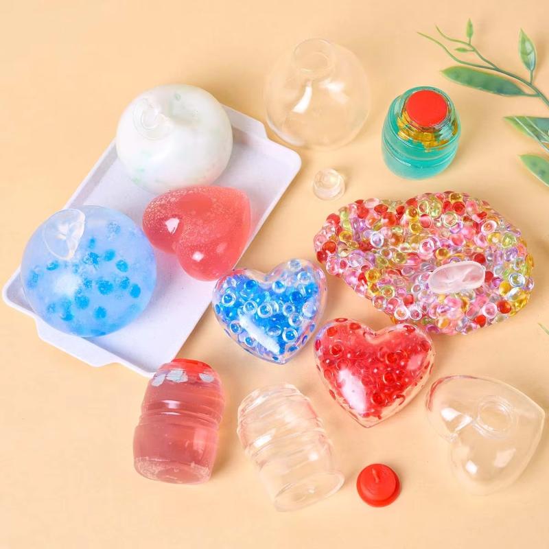 1/5Pcs Multi-Style Tpr Clear Empty Ball Shell Fillable Squeeze Ball Shell Diy Handmade Fidget Toy Accessories Crafts