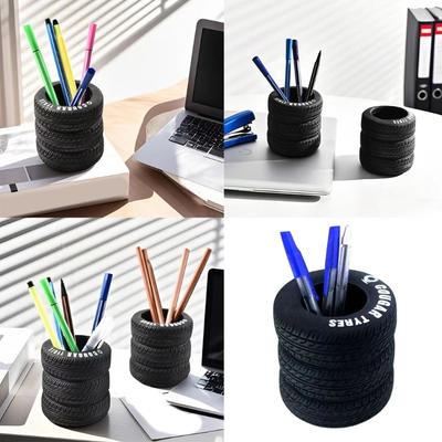 Creative Rubber Tire Design Multipurpose Desk Storage Box for Home Office School Study Table Organization