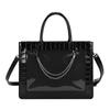 Ita Bag Crocodile Pattern A4 Shoulder 2WAY Tote Ita Bag Stylish Ita Bag [Harujio] Men's High-End (Black)