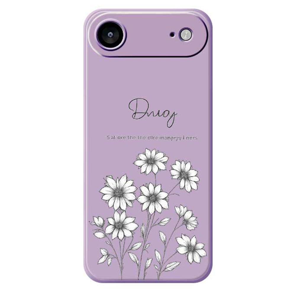 For iPhone 17 Air Case Sketch Flowers Pattern Printing Straight Edge TPU Phone Back Cover