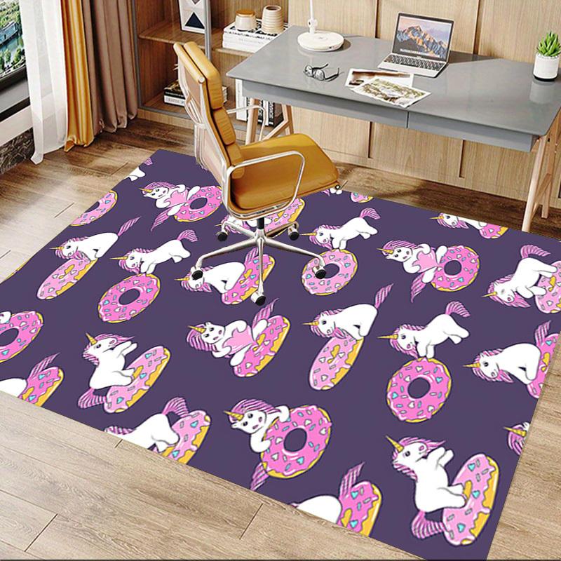 1PC Unicorn Donut Non-Slip Floor Carpet Compatible for Office&Living Room&Bedroom&Dining Room - Flat-Weave Machine-O403