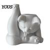 Cat Pen Holder Holder, Cute Resin Desk Organizer, Funny Figurine, Themed Stationery Decorative Storage Statue for Office Supplies, Creative