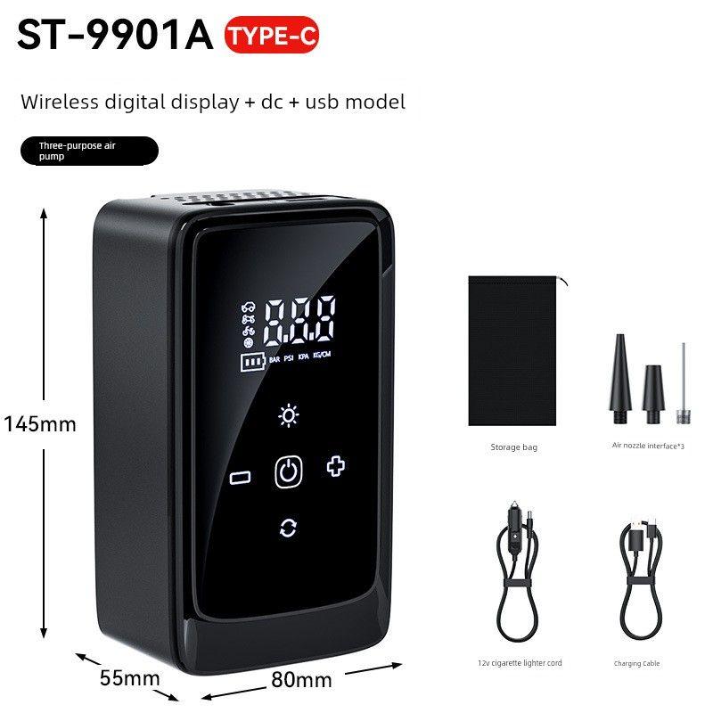 Car-Mounted Air Pump, Portable Car Air Pump, High-Power Electric Tire Inflator, Multi-Functional Car Portable Air Pump