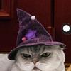 Cat Halloween Costume Comfortable Cat Wizard Outfit Witch Dog Costume Cat Cloak Witch Hat Halloween Dog Cloth For S/M Cats Dogs