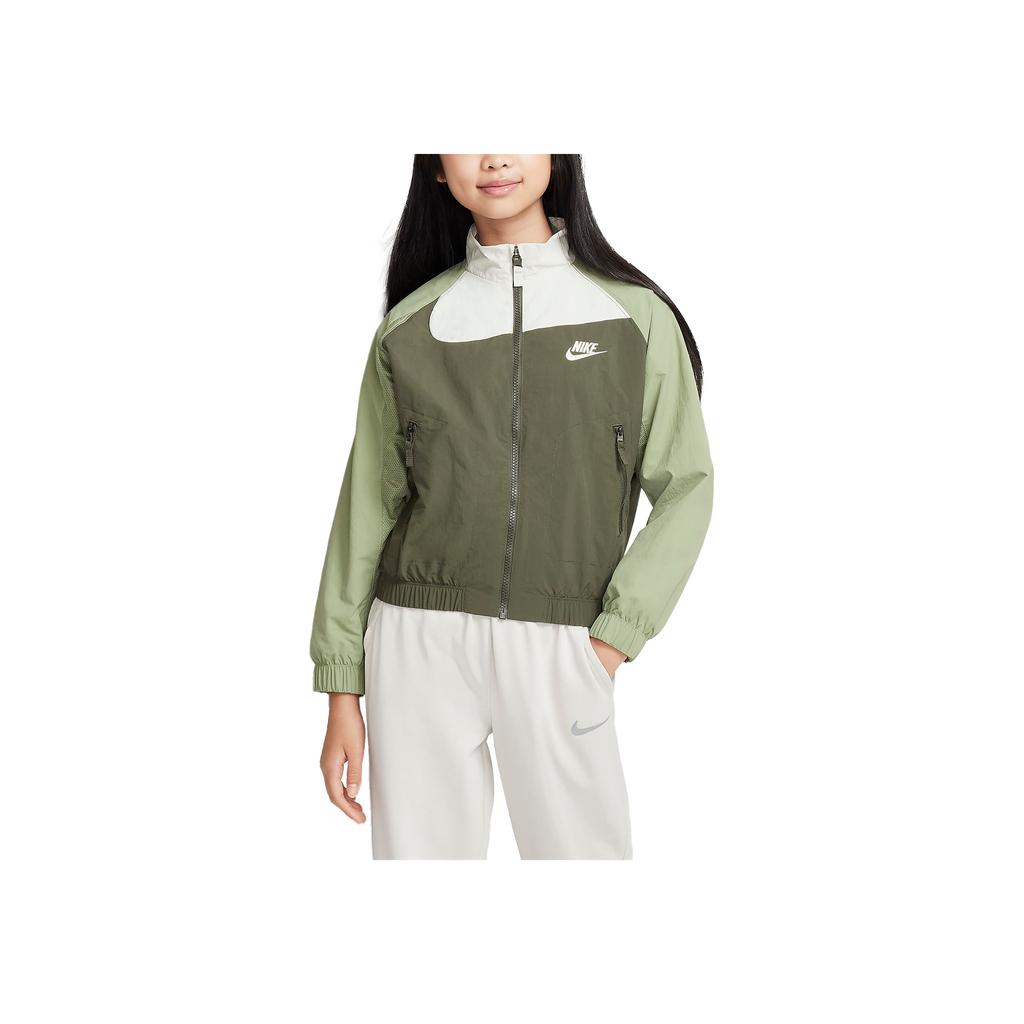 Nike Jacket Comfortable Soft Minimalist Long Sleeve Kids Jackets Khaki FN9134-325
