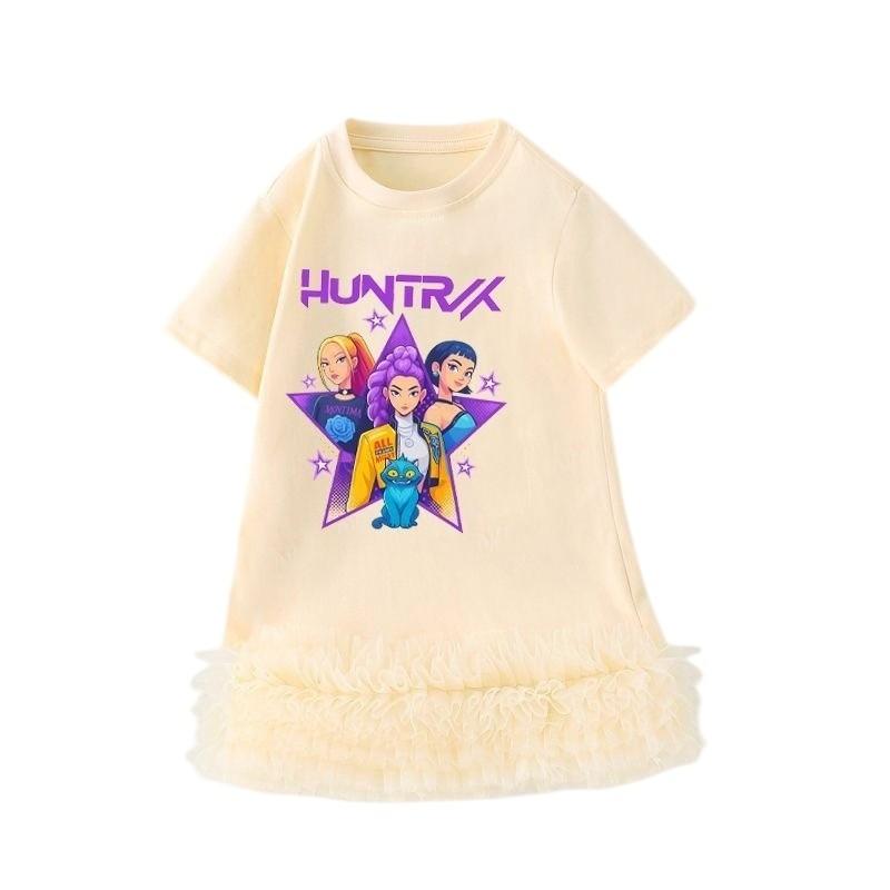Vestido de Dibujos Animados de Manga Corta Rumi Zoey Mira Demon Hunters para Niñas