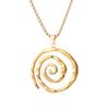 Ladies Fashion Simple Swirl Geometric Thread Circle Pendant Necklace Jewelry