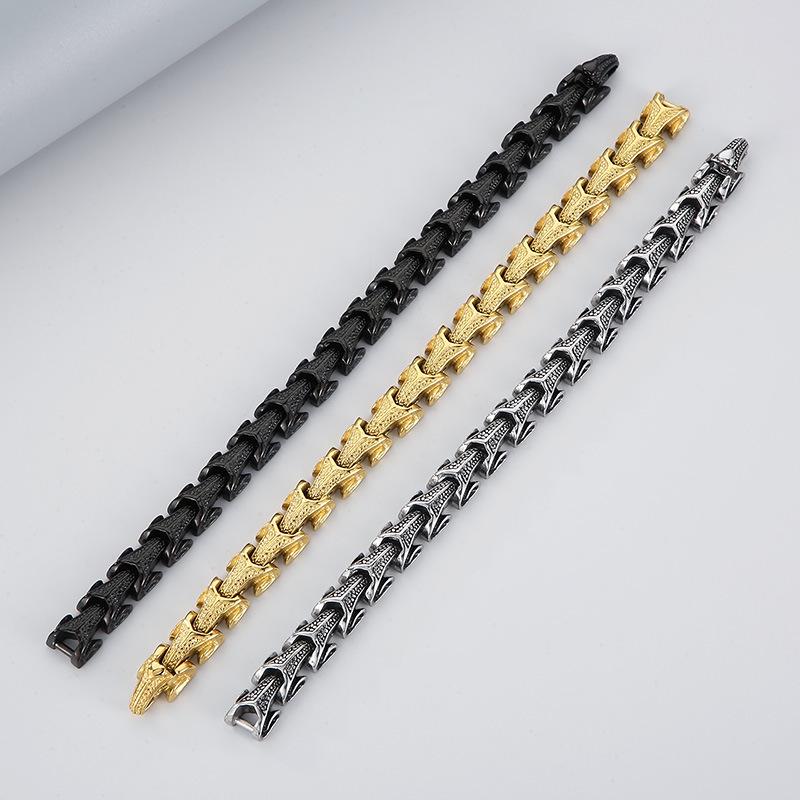 Korean Style Trendy Dragon Bone Stainless Steel Men's Titanium Bracelet