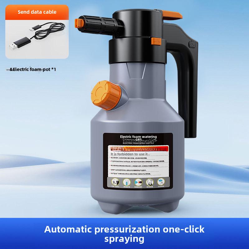 

Акумуляторний електричний розпилювач піни для мийки автомобіля сірий колір