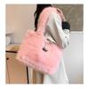 Women's New Plush Bag Large Capacity Fashionable All-matching Hand Carrying Fluffy Cute Girl Shoulder