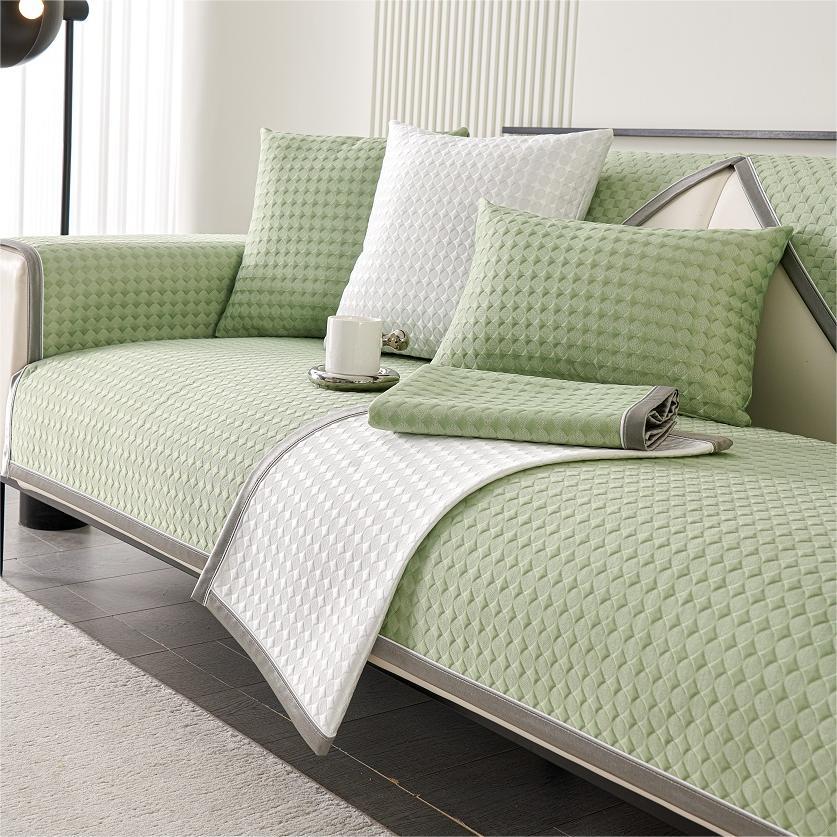 Summer Cold Sofa Cushion Breathable Sweat Absorbing Summer Summer Cool But Not Ice Non-Slip Seat Cushions Household Cover Cloth