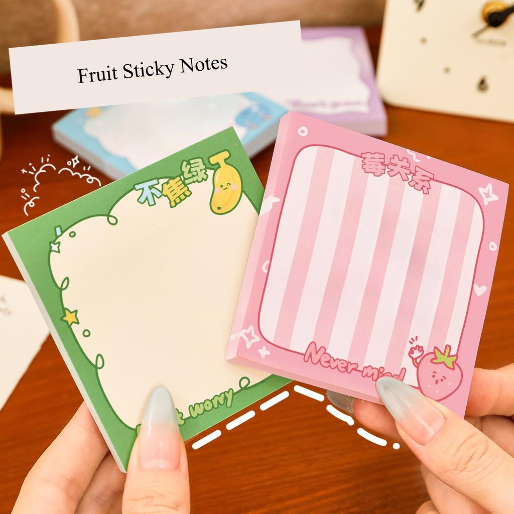 Fruit Gradient Sticky Notes for Students - Cute Hand Account Stickers, Removable Memo Pads, High-Value Reusable Note Pads