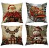 Nowe poszewki świąteczne do salonu, drukowane dekoracyjne poszewki na poduszki, skandynawskie poszewki świąteczne