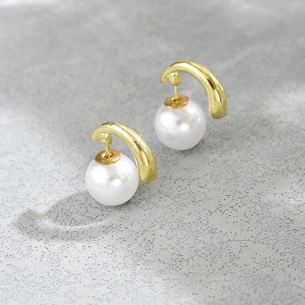 Chic Imitation Pearl Earrings Minimalist Dainty Posting Jewelry For Women Anniversary & Birthday Gift
