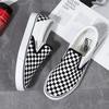 Loafers Herren Frühjahr Neue schwarz-weiß karierte Segeltuchschuhe Paar Sneakers