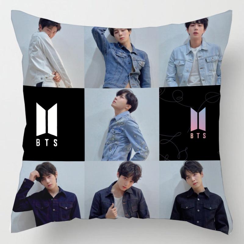 BTS Bangtan Kpop Boys Kissenbezug Dekoratives weiches Kissen 45cm 177inch