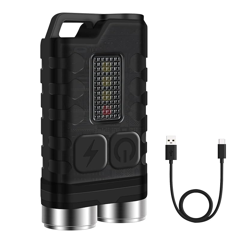

DAI NING flashlight small size rechargeable LED powerful high brightness 900 lumens mini flashlight keychain light flash light 12 modes handy light