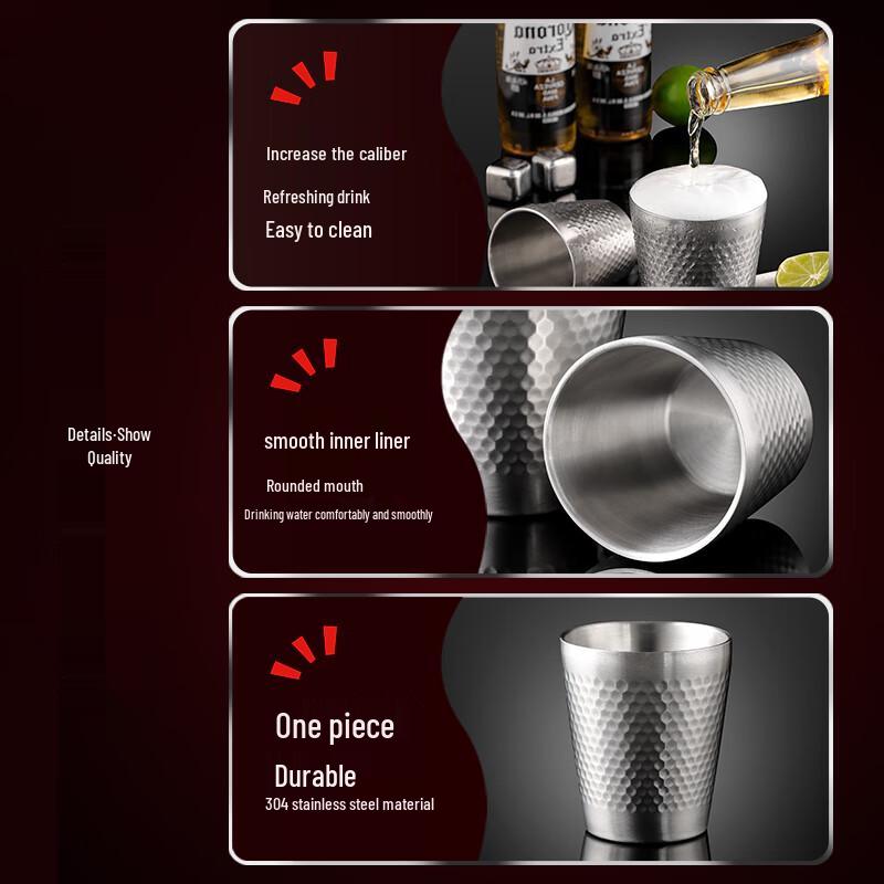 Bayjie 304 Stainless Steel Hammered Cup