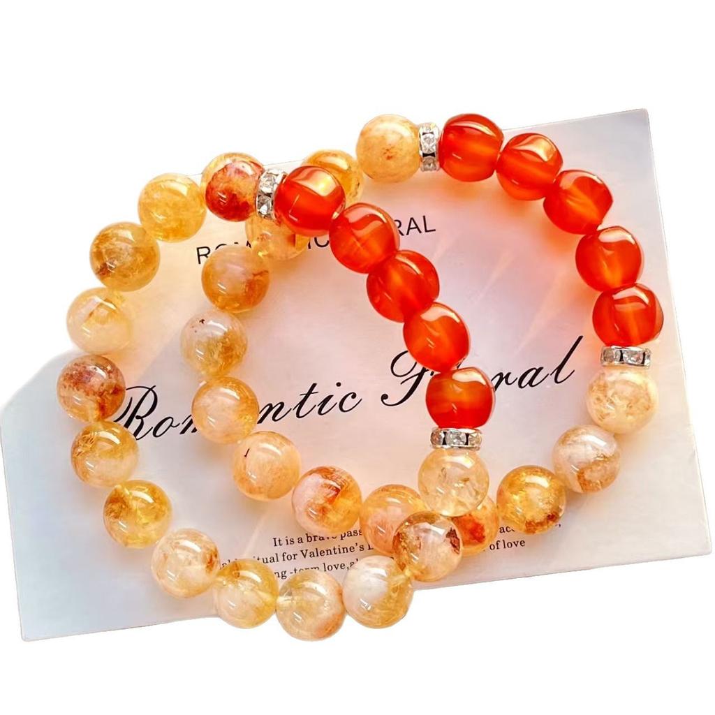 Vintage 10mm Honigmilch-Abdeckung Natürliches Gelbes Turmkristall Chalcedon Armband Armband
