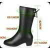 Winter Mid-tube Boots Women's High-heeled Mid-heeled Thick-heeled Plus Velvet All-match Large Size Cotton Shoes Leather Boots