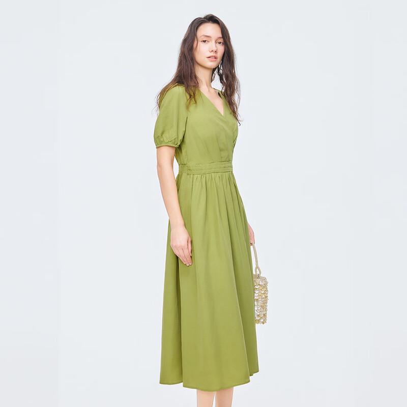 Elegant Short-Sleeve Midi Dress