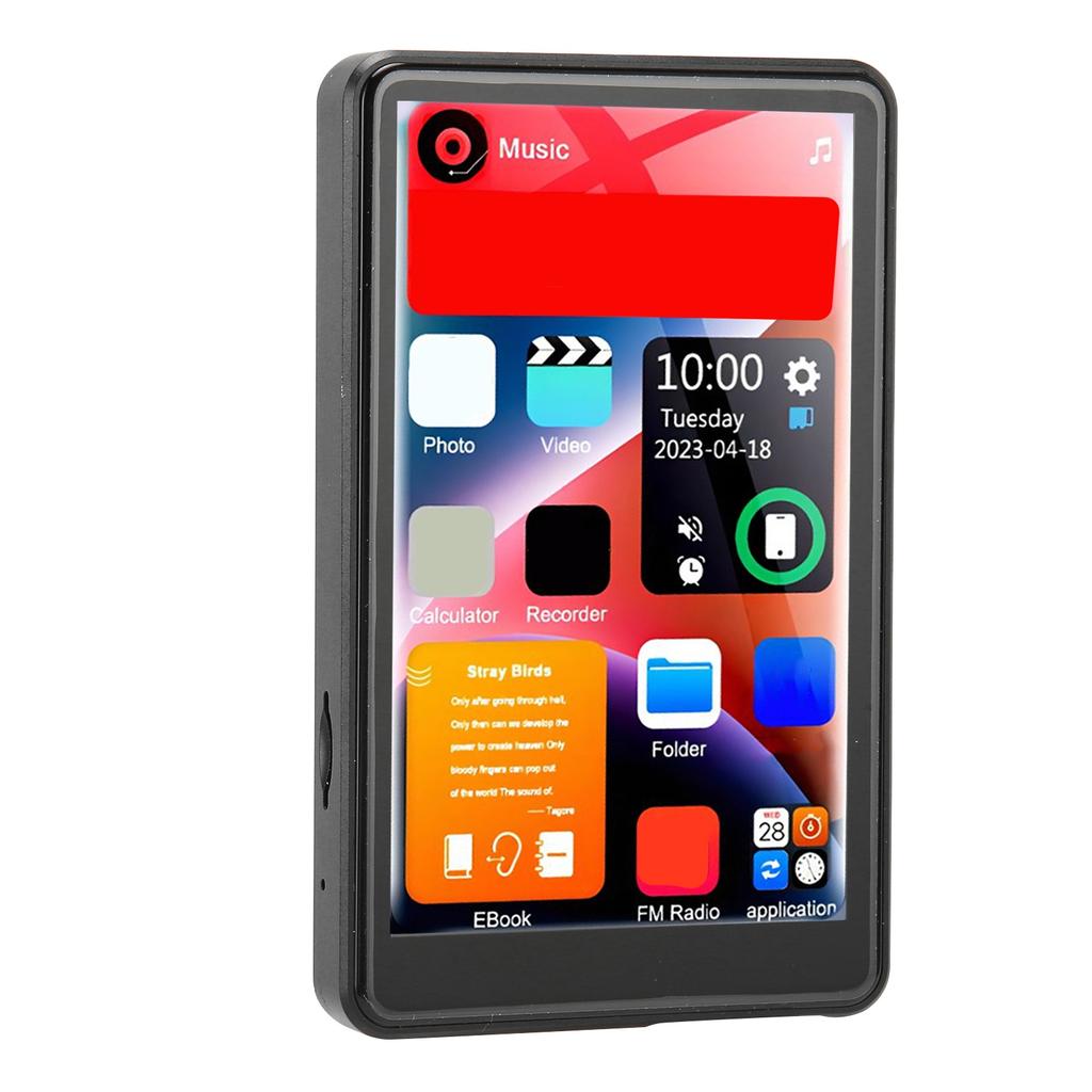 MP3 Player 4 Inch Full Touch Screen HD Noise Reduction Support 1080P FM Radio Recording Bluetooth MP3 Player for Daily